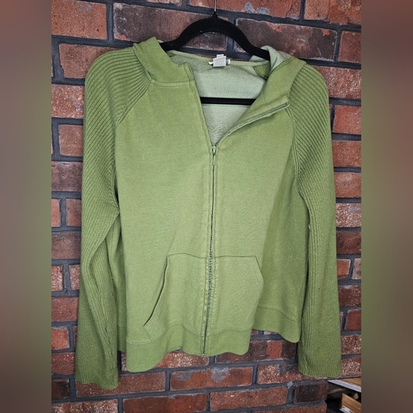 J. Jill green zip-up sweater - Picture 1 of 2